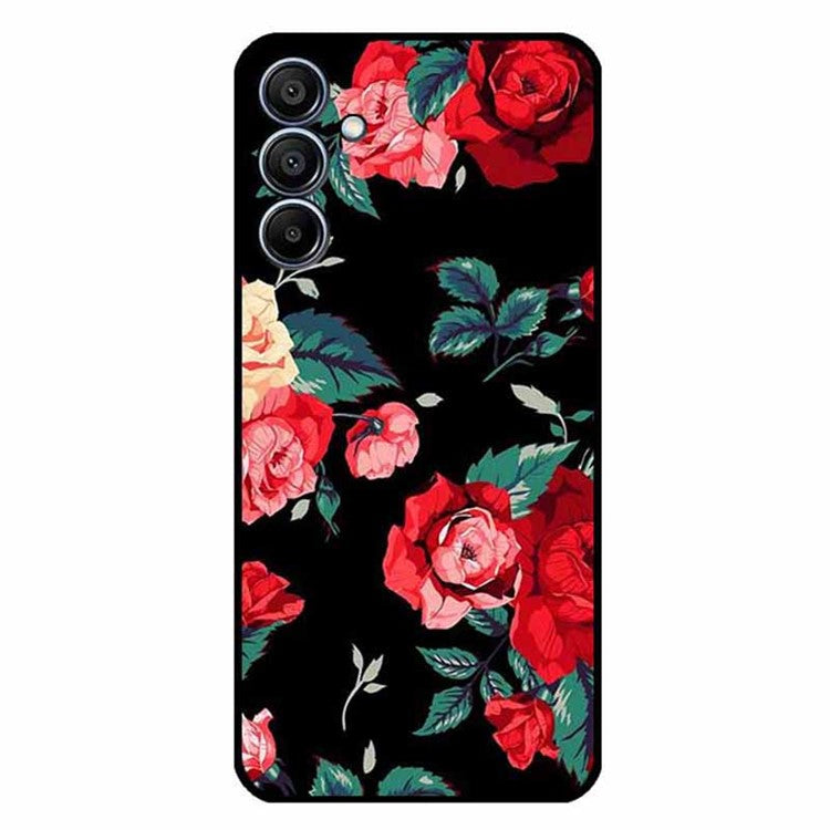 For Samsung Galaxy F15 5G / M15 5G Case Trendy Design TPU Phone Cover - Black / Rose