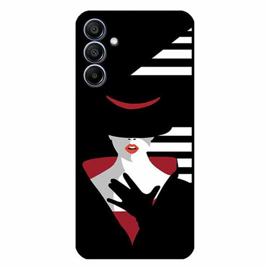 For Samsung Galaxy F15 5G / M15 5G Case Trendy Design TPU Phone Cover - Lady in Black Hat