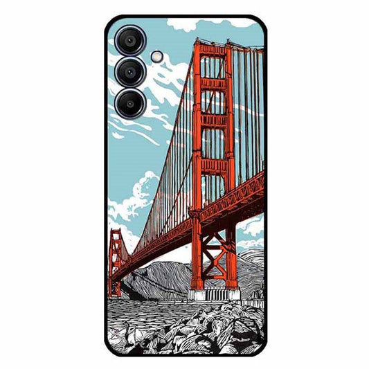 For Samsung Galaxy F15 5G / M15 5G Case Trendy Design TPU Phone Cover - Golden Gate Bridge