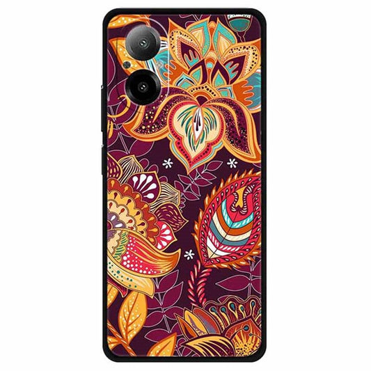 For Realme C67 4G Case Anti-scratch Pattern Printing Soft TPU Phone Cover - Cercis Gold Flower