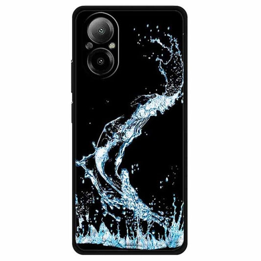 For Realme C67 4G Case Anti-scratch Pattern Printing Soft TPU Phone Cover - Blue Water Droplet