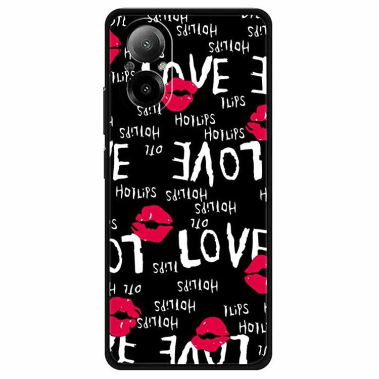 For Realme C67 4G Case Anti-scratch Pattern Printing Soft TPU Phone Cover - Red Lips
