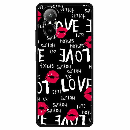 For Realme C67 4G Case Anti-scratch Pattern Printing Soft TPU Phone Cover - Red Lips