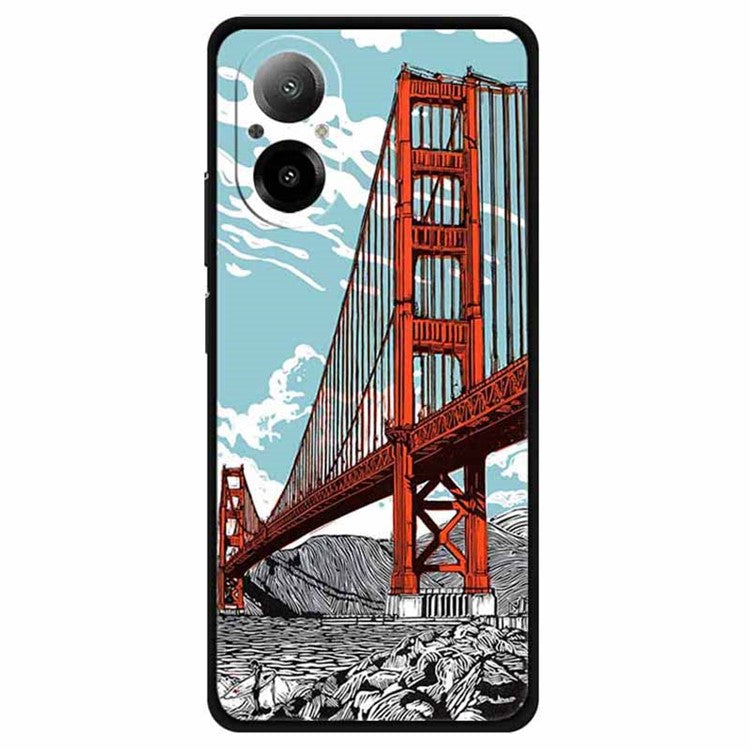 For Realme C67 4G Case Anti-scratch Pattern Printing Soft TPU Phone Cover - Golden Gate Bridge