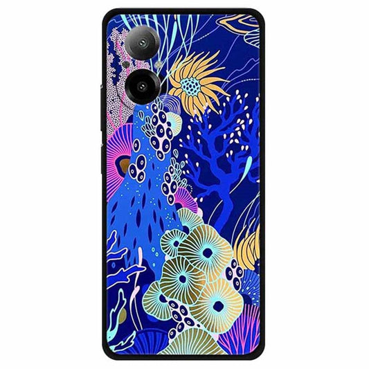 For Realme C67 4G Case Anti-scratch Pattern Printing Soft TPU Phone Cover - Ocean Coral