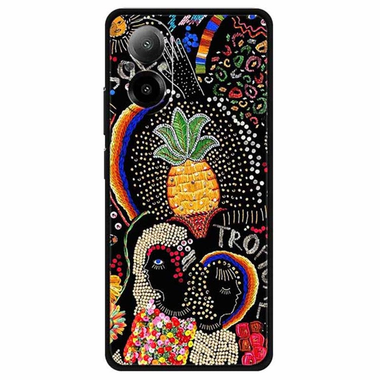 For Realme C67 4G Case Anti-scratch Pattern Printing Soft TPU Phone Cover - Pineapple Flower