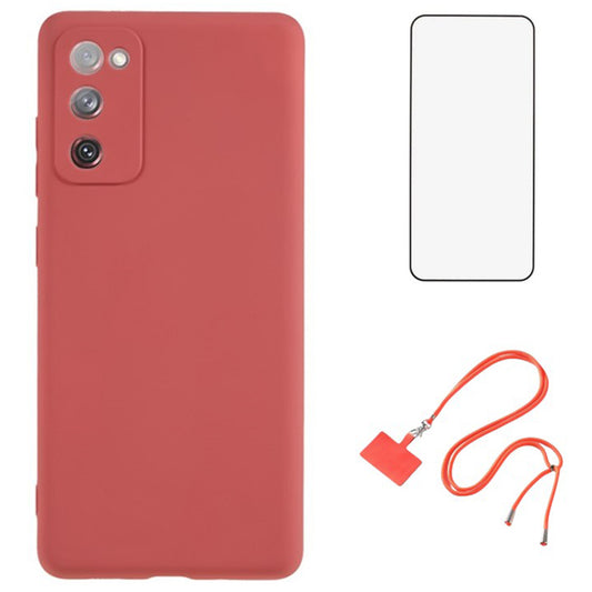 WANLONFENG RB1 Series For Samsung Galaxy S20 FE / S20 FE 5G / S20 FE 2022 / S20 Lite Cases TPU Phone Cover - Hawthorn Red