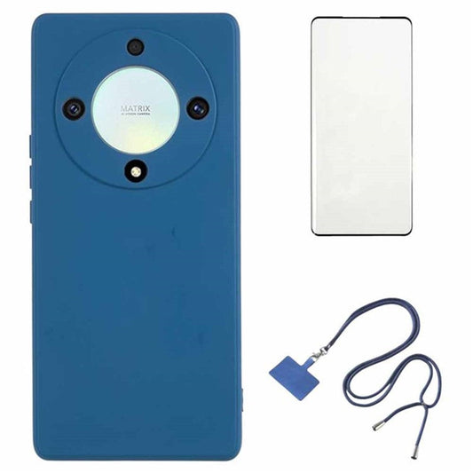 WANLONFENG RB1 Series For Honor X40 5G / X9a 5G Phone TPU Case with Lanyard and Screen Film -  Sapphire