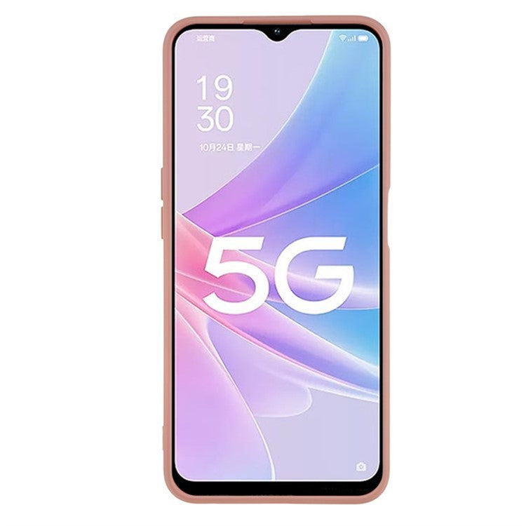 WANLONFENG RB1 Series For Oppo A58 5G TPU Phone Case Screen Film+Lanyard 3-in-1 - Pink