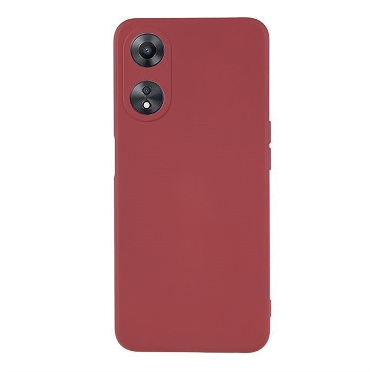 WANLONFENG RB1 Series For Oppo A58 5G TPU Phone Case Screen Film+Lanyard 3-in-1 - Hawthorn Red