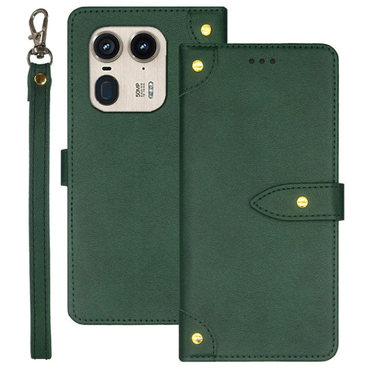 IDEWEI For Motorola Edge 50 Ultra 5G / Moto X50 Ultra 5G Case Flip Leather Phone Cover with Card Slots - Green