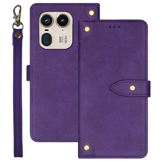IDEWEI For Motorola Edge 50 Ultra 5G / Moto X50 Ultra 5G Case Flip Leather Phone Cover with Card Slots - Purple