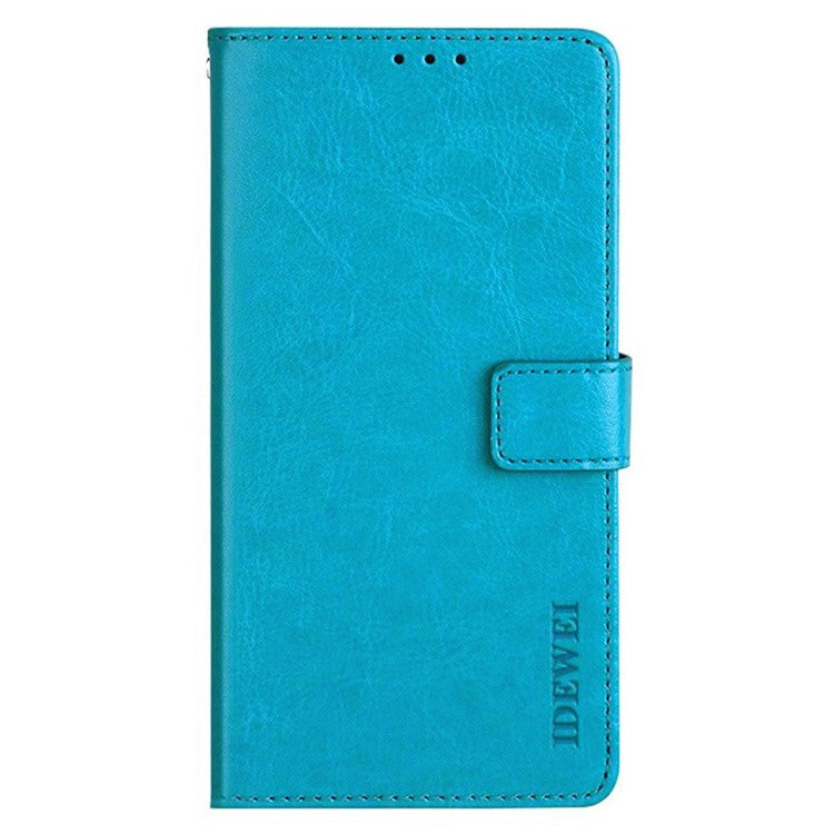 IDEWEI For Motorola Edge 50 Ultra 5G / Moto X50 Ultra 5G Leather Case Phone Wallet Cover Crazy Horse Texture - Sky Blue