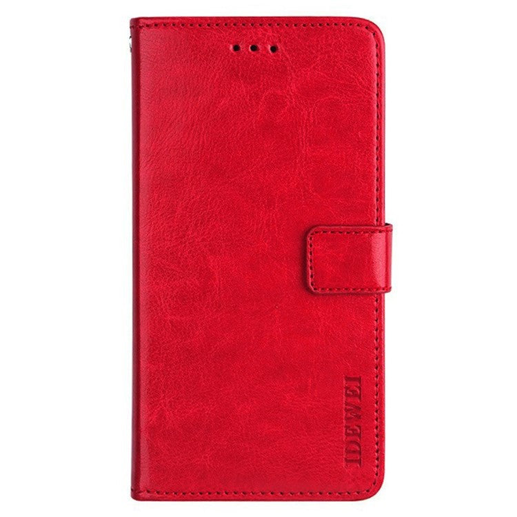 IDEWEI For Motorola Edge 50 Ultra 5G / Moto X50 Ultra 5G Leather Case Phone Wallet Cover Crazy Horse Texture - Red
