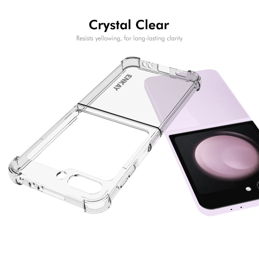 ENKAY HAT PRINCE For Samsung Galaxy Z Flip7 FE 5G / Z Flip6 5G Case Anti-Slip Protective Phone Cover HD Clear