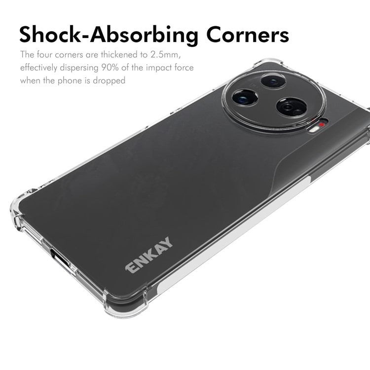 ENKAY HAT PRINCE For TECNO Camon 30 Pro 5G Case Clear TPU Phone Cover Reinforced Corners