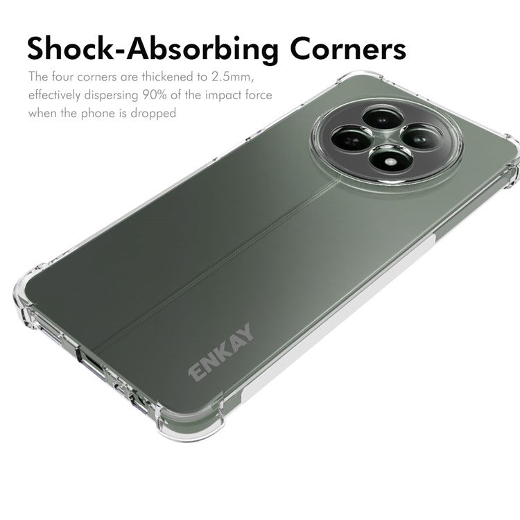 ENKAY HAT PRINCE For Realme 12 5G Case Non-Slip Clear TPU Phone Cover Corners Protection