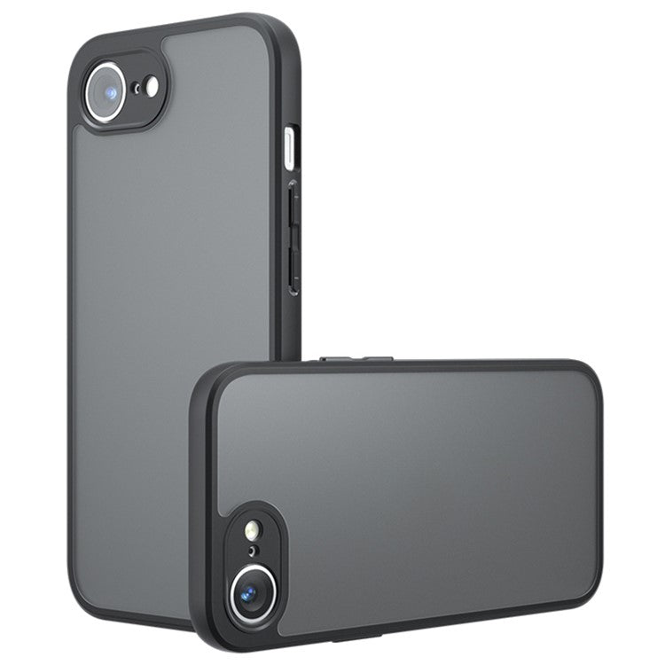 For iPhone 16e Wholesale Case Skin-Touch TPU+PC Matte Phone Shell, Transparent Black
