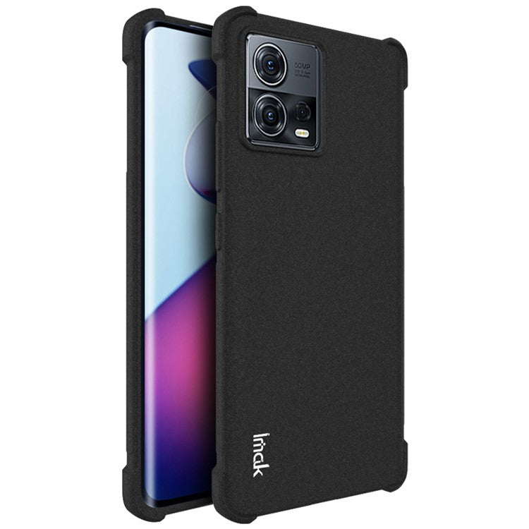 IMAK For Motorola Moto S30 Pro 5G / Edge 30 Fusion 5G Matte Surface Flexible TPU Cover Four Corner Airbag Shockproof Phone Case - Black