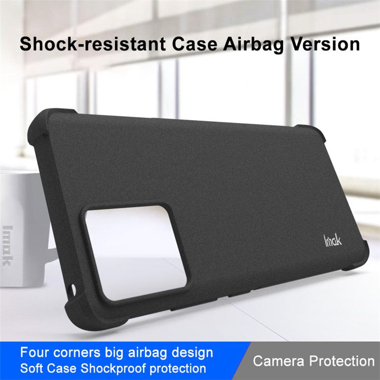 IMAK For Motorola Moto S30 Pro 5G / Edge 30 Fusion 5G Matte Surface Flexible TPU Cover Four Corner Airbag Shockproof Phone Case - Black