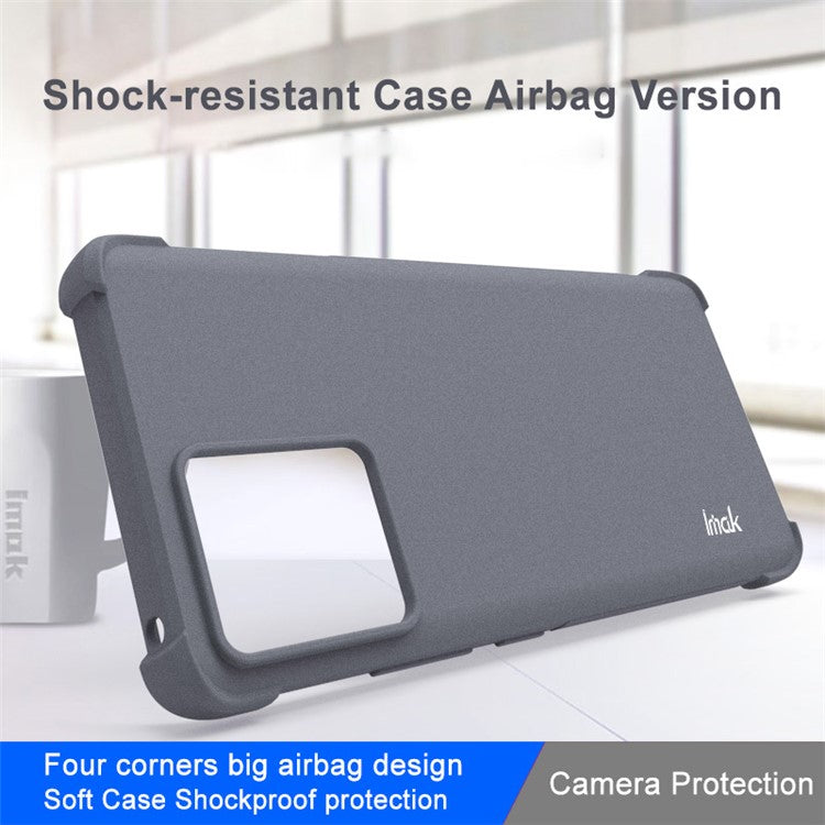 IMAK For Motorola Moto S30 Pro 5G / Edge 30 Fusion 5G Matte Surface Flexible TPU Cover Four Corner Airbag Shockproof Phone Case - Grey
