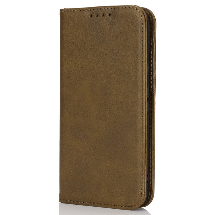 For Google Pixel 8a Case PU Leather Calf Textured Magnetic Closing Smart Phone Cover - Dark Green