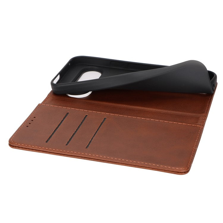 For Google Pixel 9 / Pixel 9 Pro Case PU Leather Wallet Magnetic Closing Phone Cover -  Dark Brown
