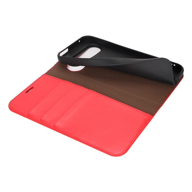 For Google Pixel 9 Pro XL Case Crazy Horse Texture Split Leather Wallet Phone Cover - Red