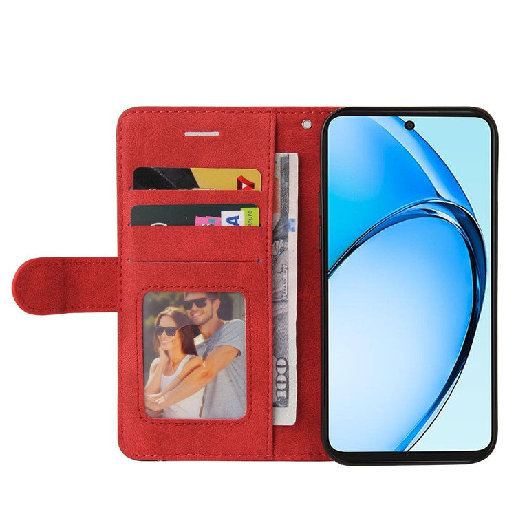 KT Leather Series-1 For Oppo A60 4G Case Wallet Color Splicing Leather Phone Cover - Red