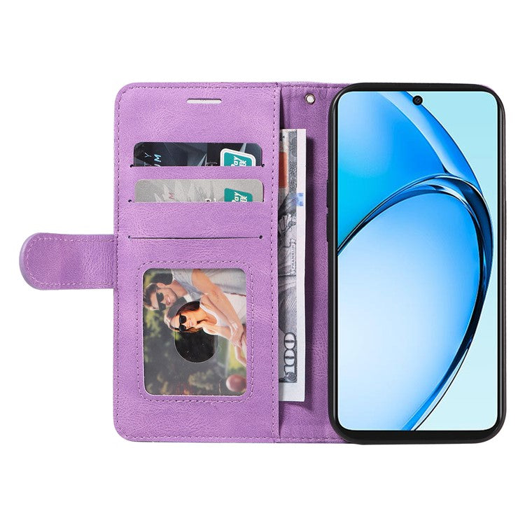 KT Leather Series-1 For Oppo A60 4G Case Wallet Color Splicing Leather Phone Cover - Light Purple