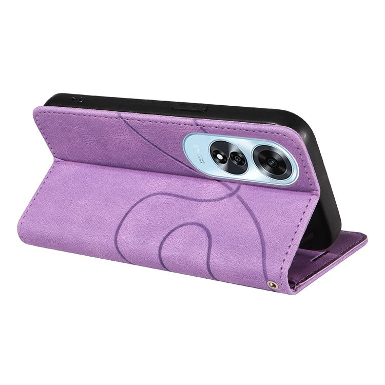 KT Leather Series-1 For Oppo A60 4G Case Wallet Color Splicing Leather Phone Cover - Light Purple