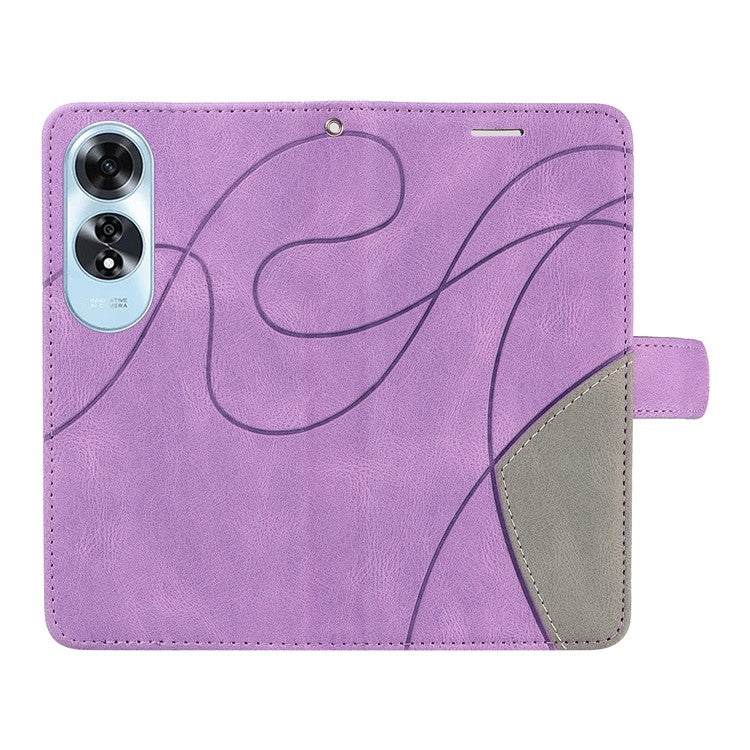 KT Leather Series-1 For Oppo A60 4G Case Wallet Color Splicing Leather Phone Cover - Light Purple