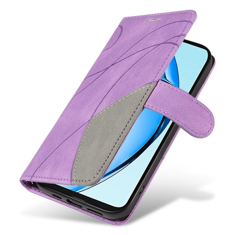 KT Leather Series-1 For Oppo A60 4G Case Wallet Color Splicing Leather Phone Cover - Light Purple