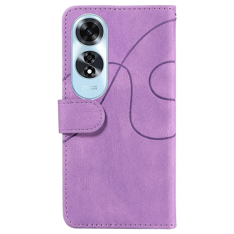 KT Leather Series-1 For Oppo A60 4G Case Wallet Color Splicing Leather Phone Cover - Light Purple