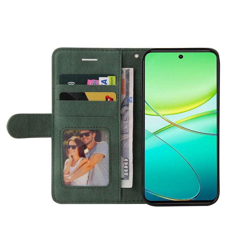 KT Leather Series-1 For vivo Y38 5G / Y200i 5G / T3x Case Wallet Dual Color Phone Leather Cover -  Green