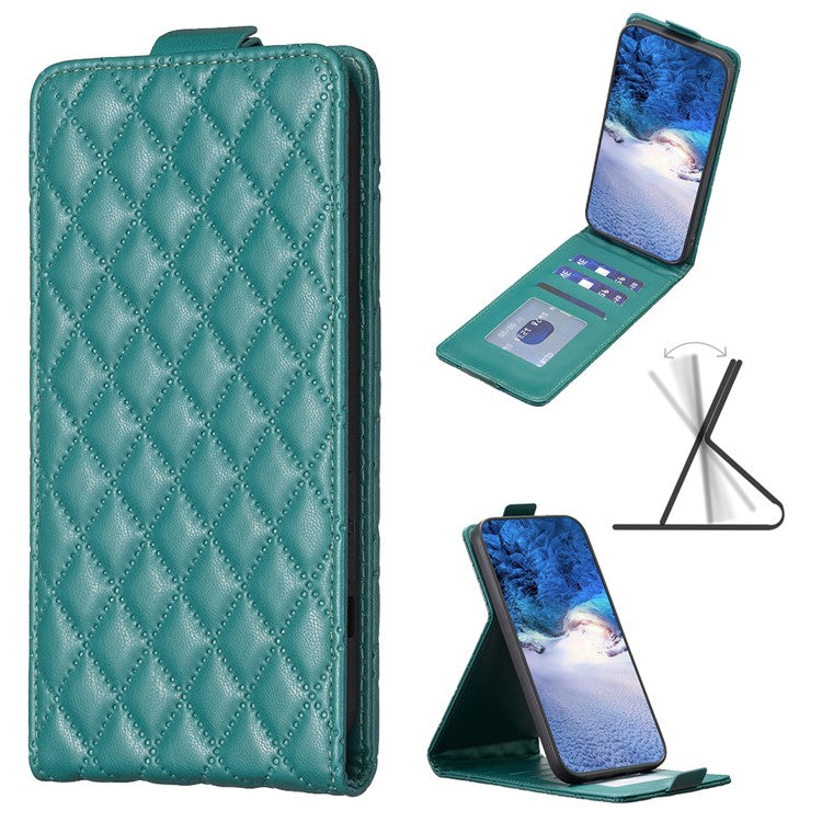BF30 For iPhone 16 Pro Case Vertical Flip Card Slots Leather Phone Cover - Green