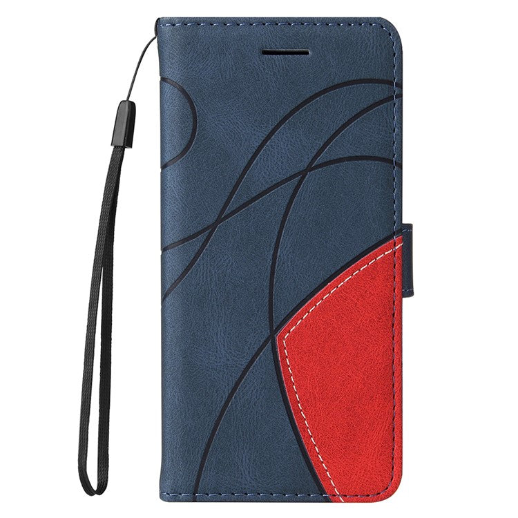KT Leather Series-1 For vivo Y03 Case Color Splicing Flip Leather Phone Cover - Blue