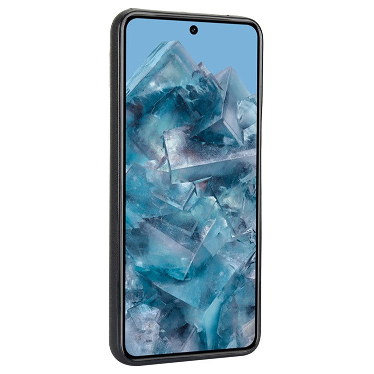 For Google Pixel 8 Pro Case Anit-Fall Kickstand Leather + TPU Phone Cover - Black