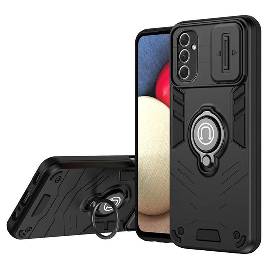 For Samsung Galaxy A54 5G Case Slide Lens Cover Kickstand Phone Protector - Black