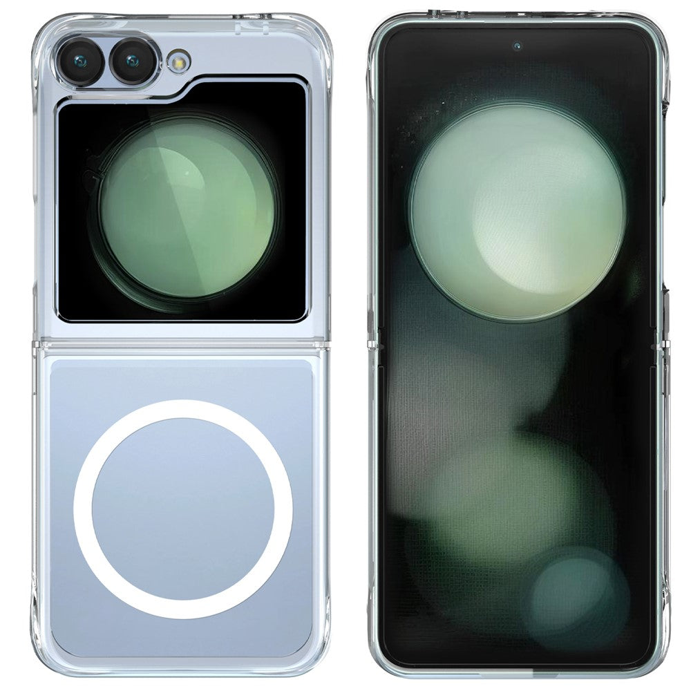 For Samsung Galaxy Z Flip7 FE 5G / Z Flip6 5G Magnetic Case Transparent TPU+PC Phone Cover