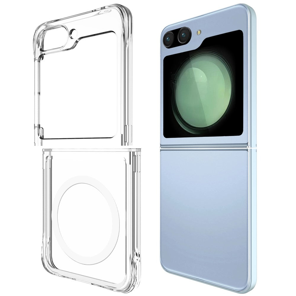 For Samsung Galaxy Z Flip7 FE 5G / Z Flip6 5G Magnetic Case Transparent TPU+PC Phone Cover