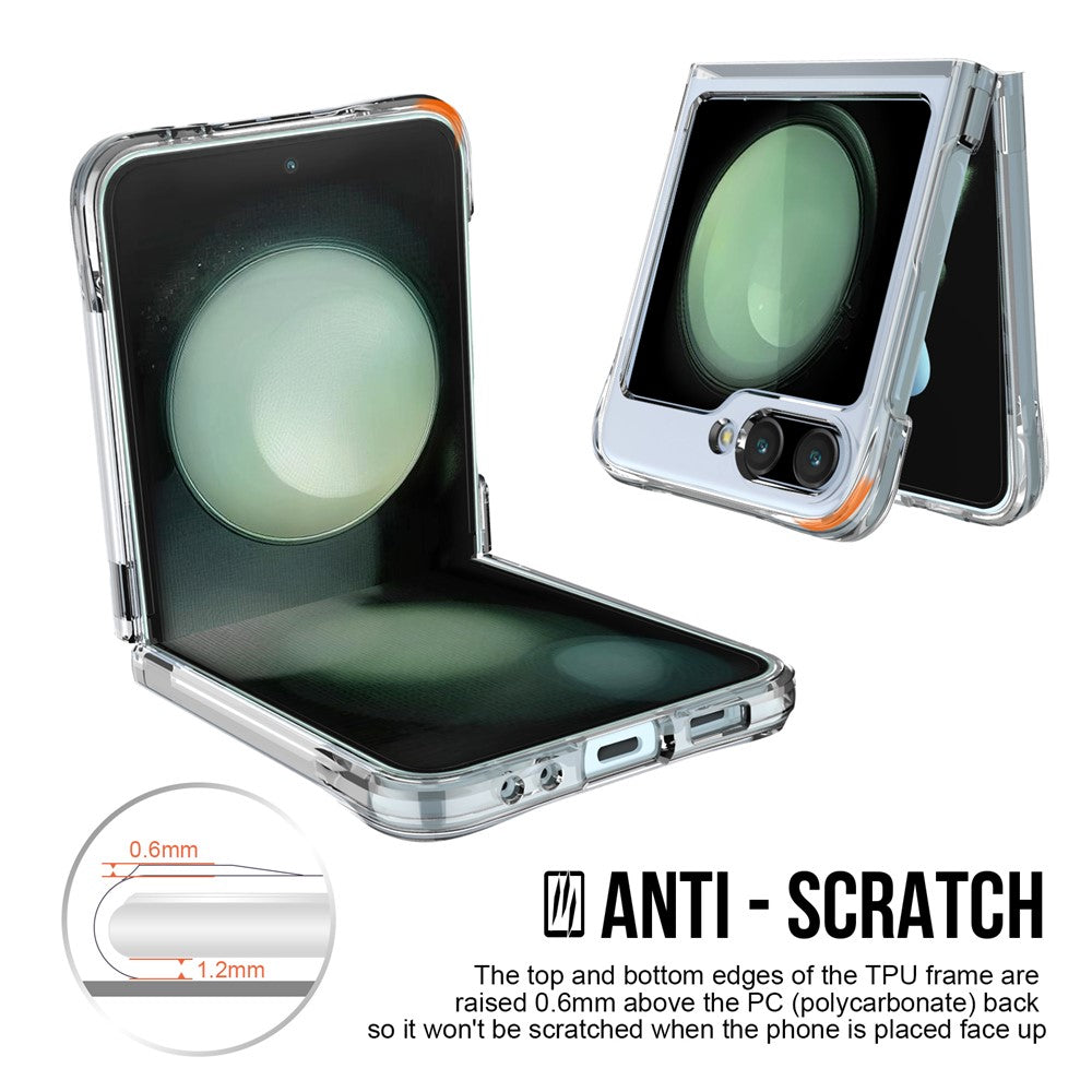 For Samsung Galaxy Z Flip7 FE 5G / Z Flip6 5G Magnetic Case Transparent TPU+PC Phone Cover