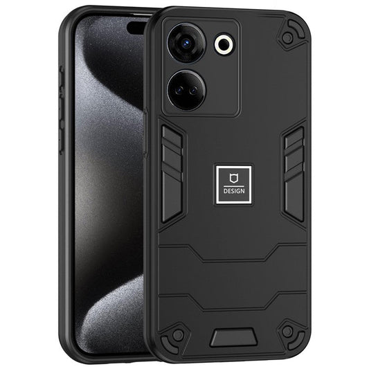 For TECNO Camon 20 Pro 4G Case PC+TPU Drop-Proof Protective Phone Cover - Black