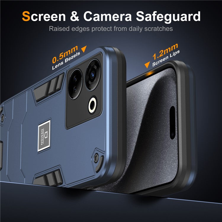 For TECNO Camon 20 Pro 4G Case PC+TPU Drop-Proof Protective Phone Cover - Navy Blue