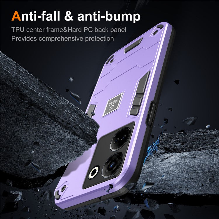For TECNO Camon 20 Pro 4G Case PC+TPU Drop-Proof Protective Phone Cover - Purple