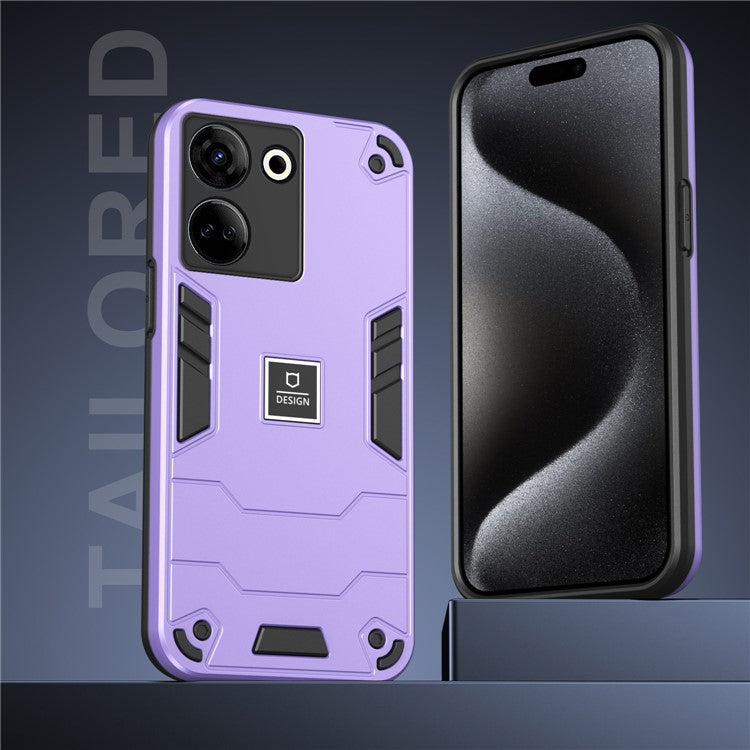 For TECNO Camon 20 Pro 4G Case PC+TPU Drop-Proof Protective Phone Cover - Purple