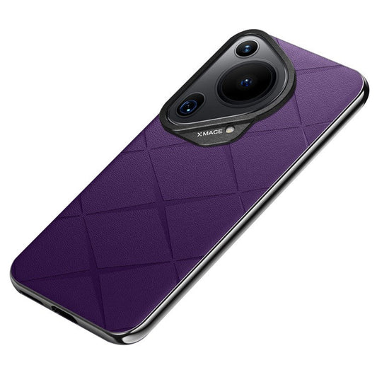 For Huawei Pura 70 Ultra Case Anti-Scratch Leather TPU Frame Phone Cover - Purple