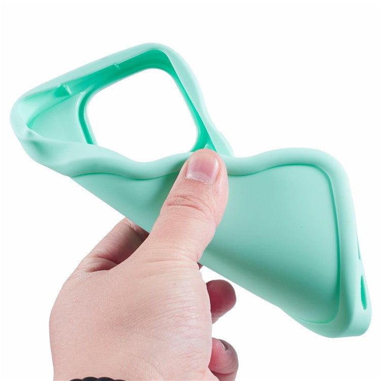 XL Series For TECNO Spark Go 2023 4G SMART7 Cover Solid Color Wavy Edge TPU Phone Case (Large Hole) - Light Green