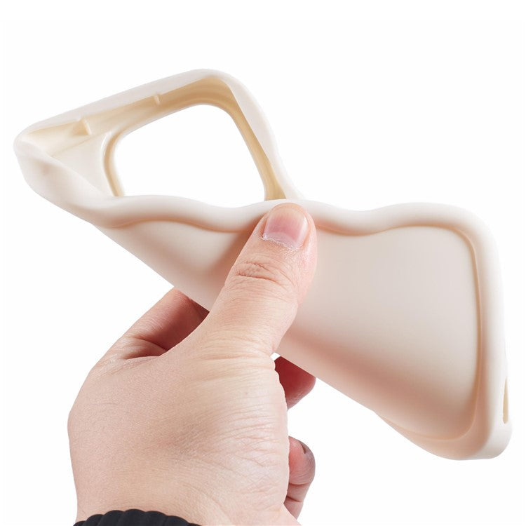 XL Series For TECNO Spark Go 2023 4G SMART7 Cover Solid Color Wavy Edge TPU Phone Case (Large Hole) - White