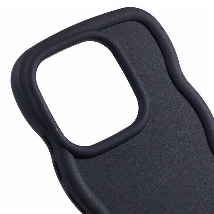 XL Series For TECNO Spark Go 2023 4G SMART7 Cover Solid Color Wavy Edge TPU Phone Case (Large Hole) - Black